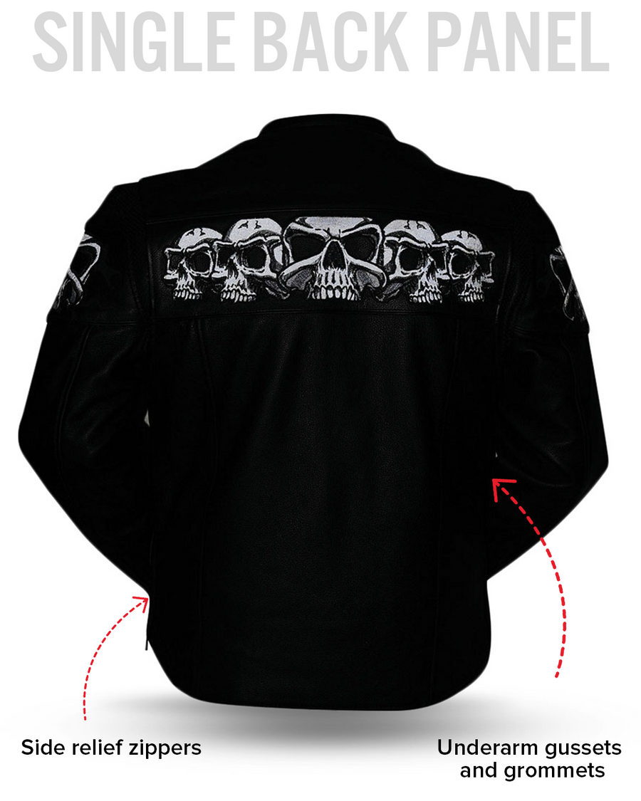 FMG Skull Glow-in-Dark Motorcycle Leather Biker Jacket
