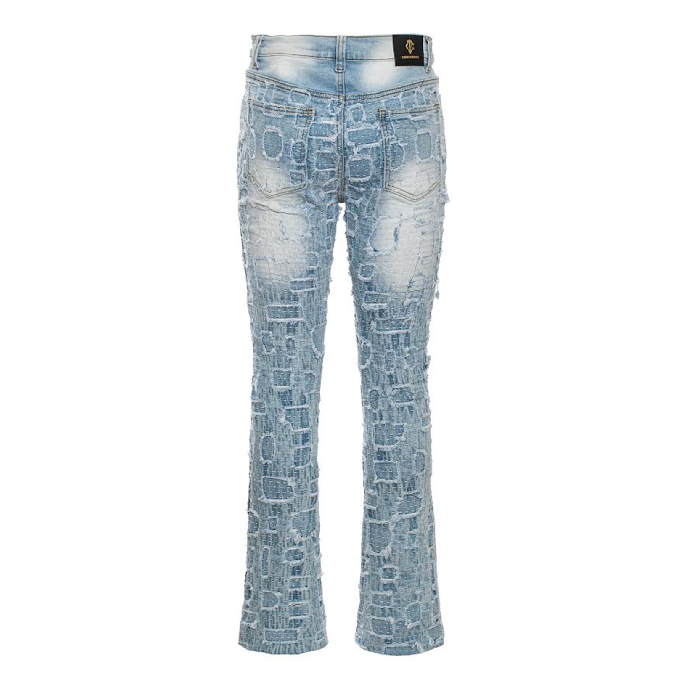 Patchwork Distressed Denim Jeans-LIGHT BLUE - Dudes Boutique