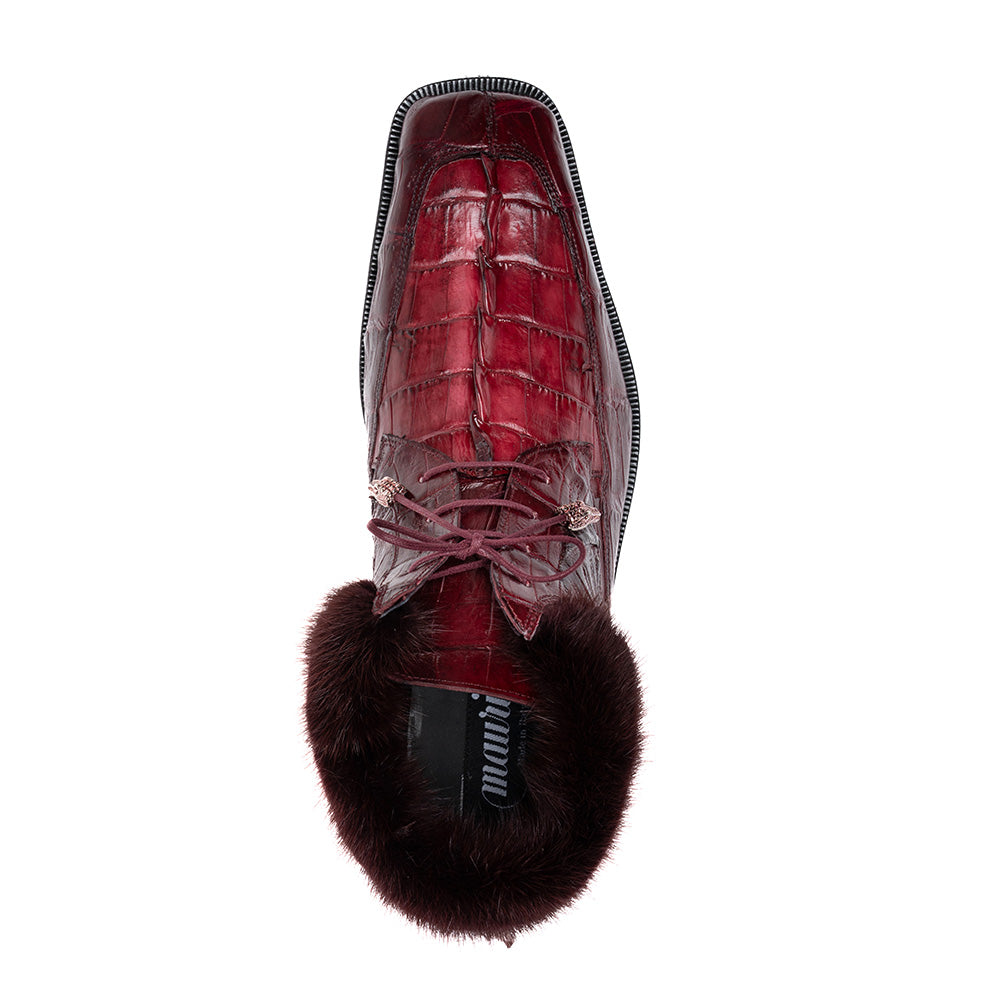 Mauri 1027 Hornback / Baby Croc / Mink Boots Ruby Red