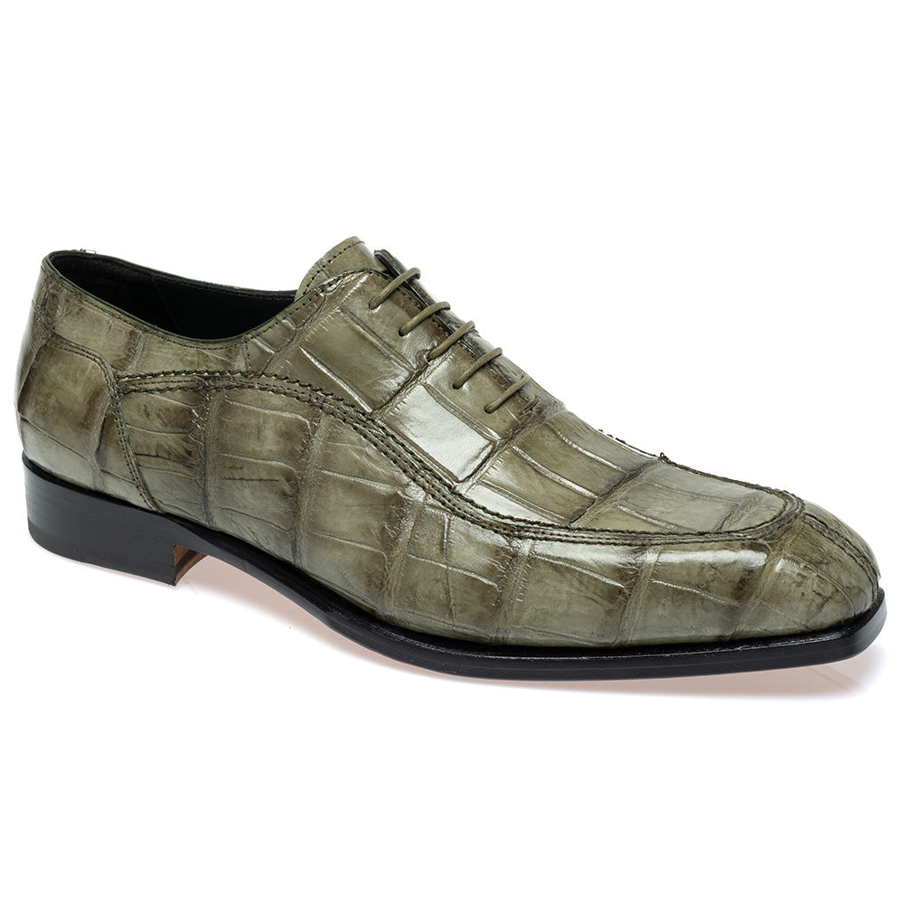 Mauri 1080/3 Alligator Hand Painted Money Green Dress Shoes