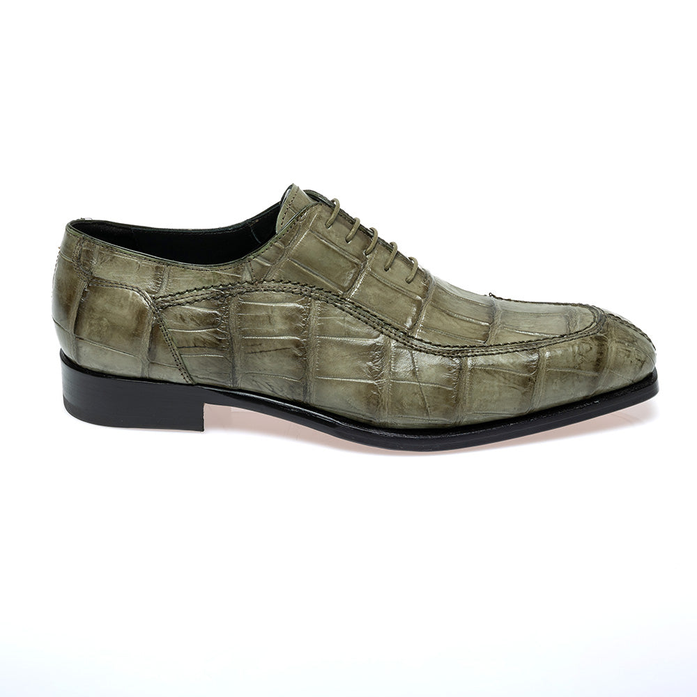 Mauri 1080/3 Alligator Hand Painted Money Green Dress Shoes