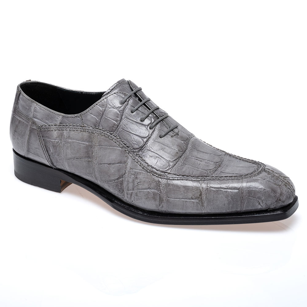Mauri 1080/3 Alligator Hand Painted Light Grey Dress Shoes 9
