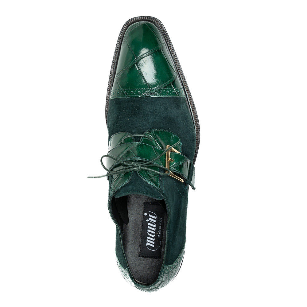 Mauri 1087/4 Alligator / Suede Hunter Green Dress Shoes