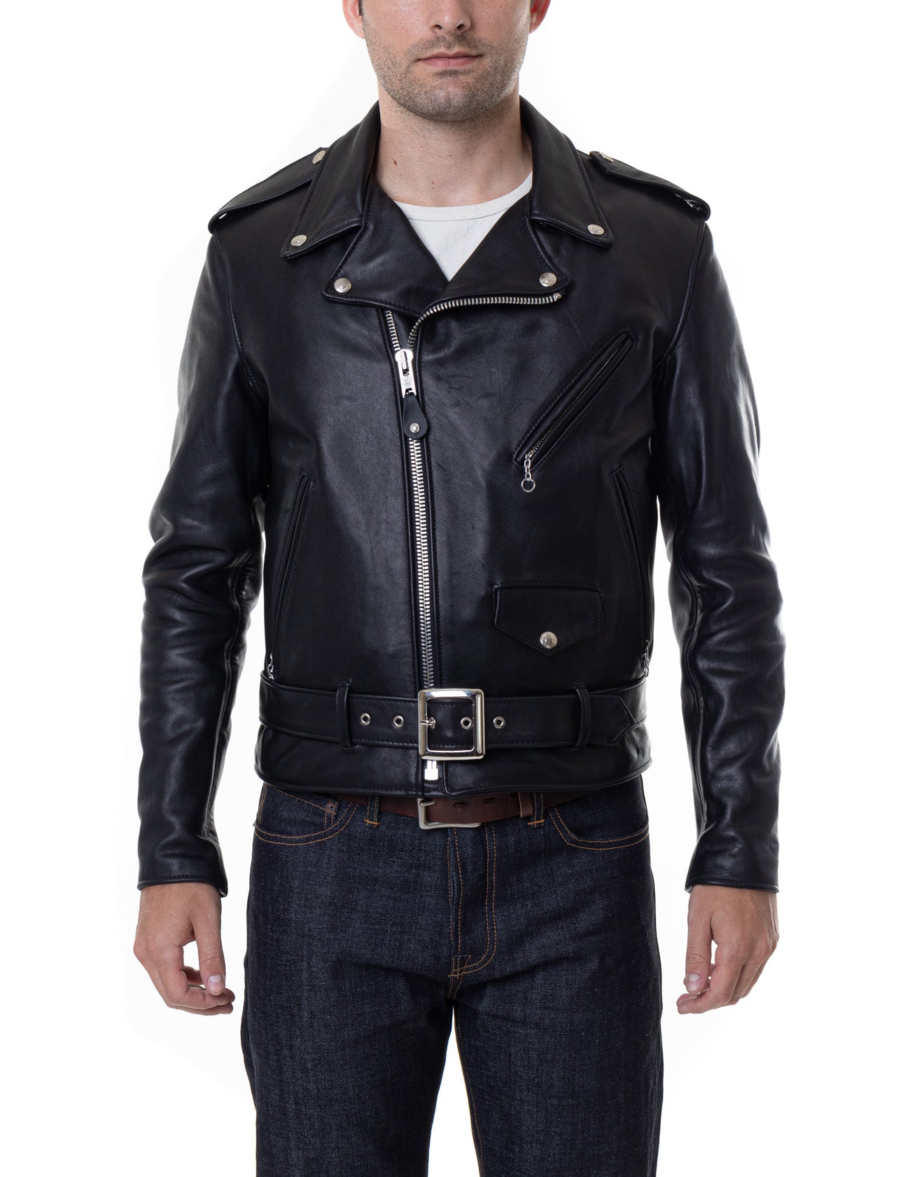 Schott 118 Men's Classic Perfecto Leather Motorcycle Jacket - Dudes Boutique