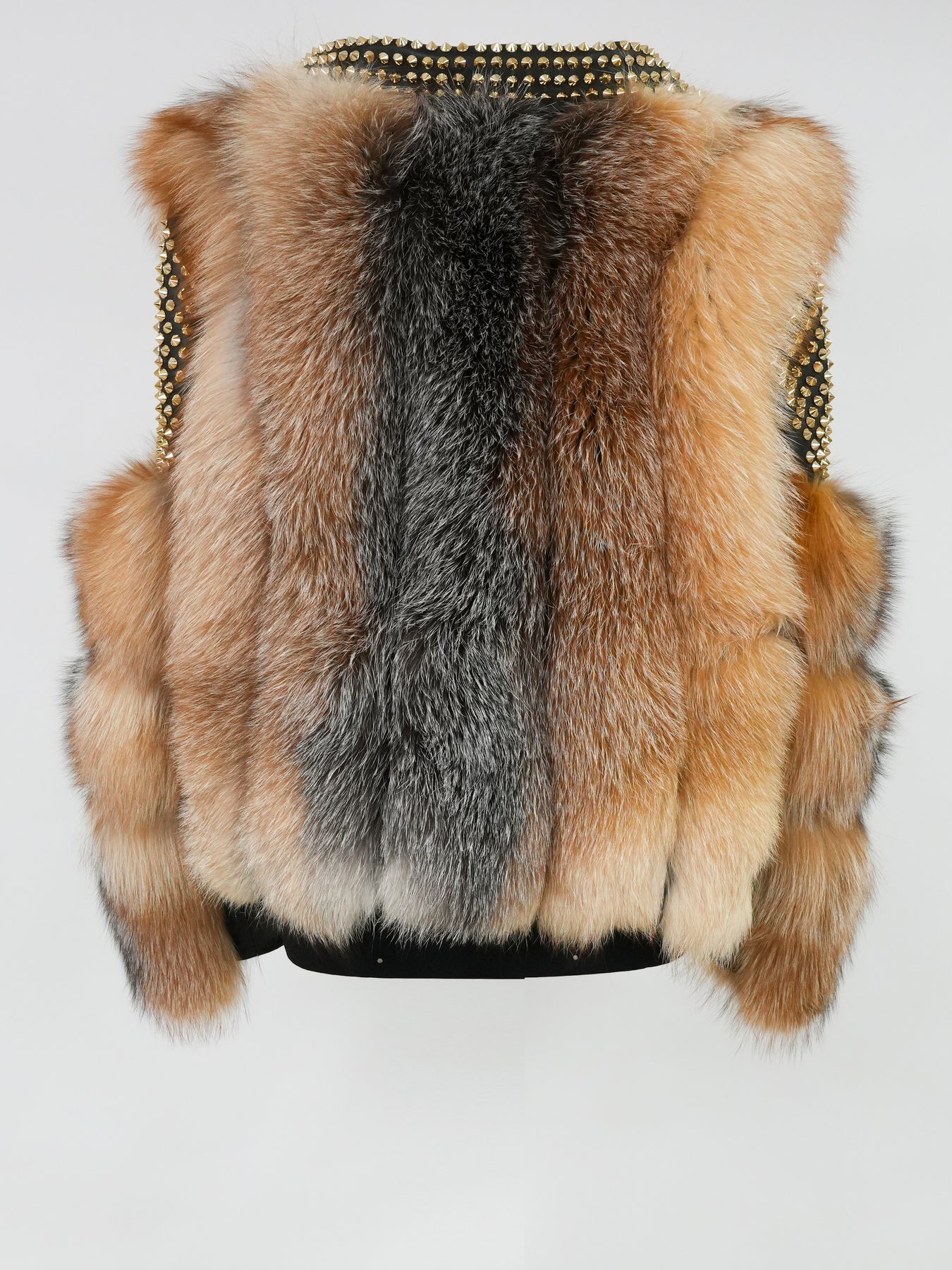 Kashani Ladies OTOBAN Natural Fox Fur Studded Biker Jacket - Dudes Boutique