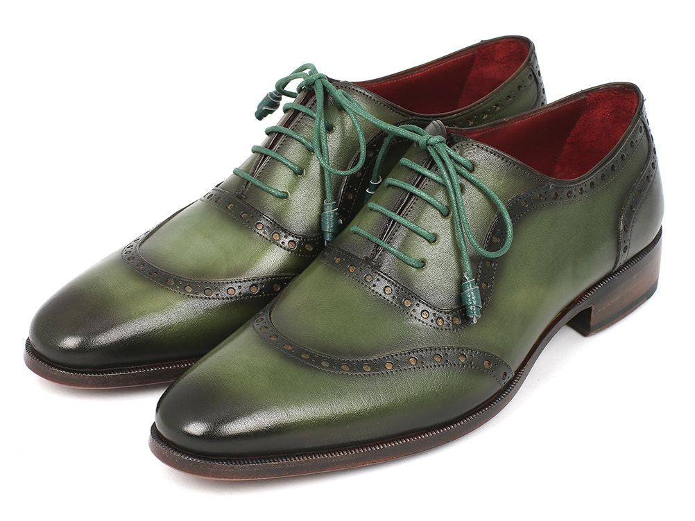 Paul Parkman Men's Green Calfskin Oxfords