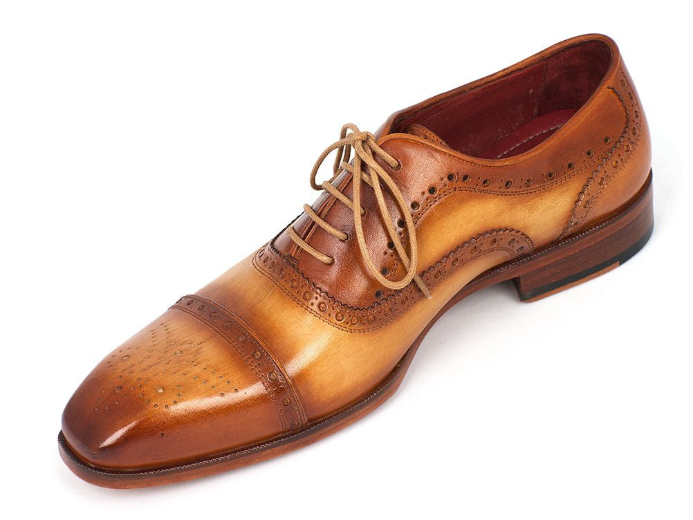 Paul Parkman Men's Captoe Oxfords Tan Color