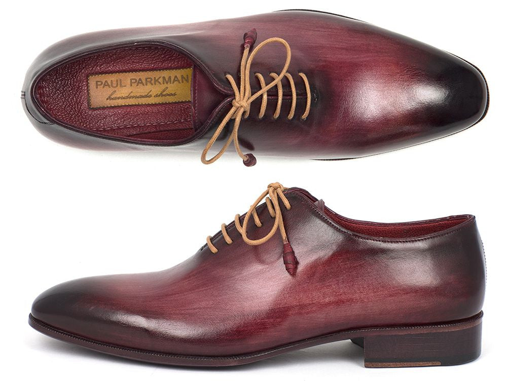 Paul Parkman Men's Burgundy Wholecut Plain Toe Oxfords