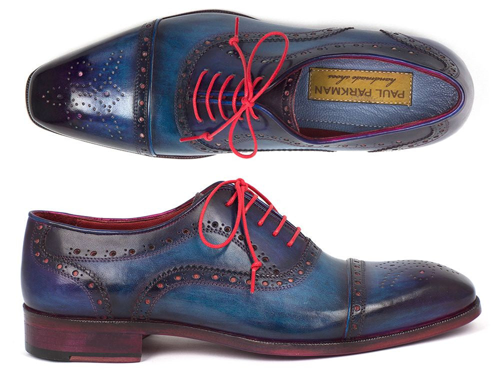 Paul Parkman Men's Captoe Oxfords Blue & Parliament