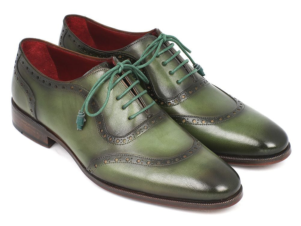 Paul Parkman Men's Green Calfskin Oxfords