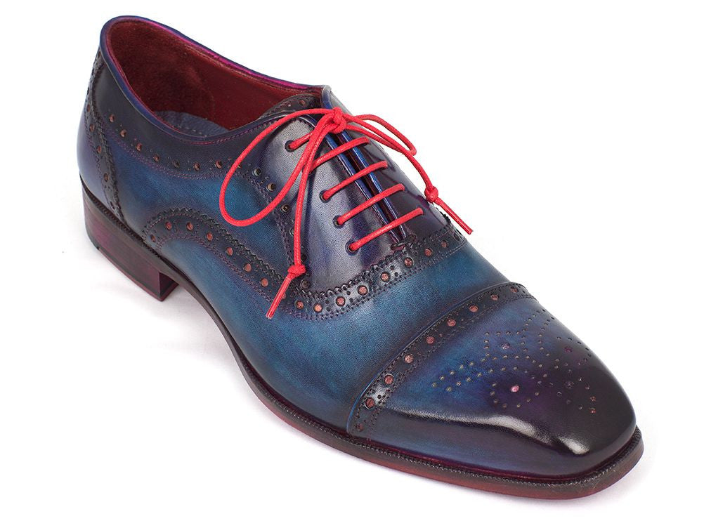 Paul Parkman Men's Captoe Oxfords Blue & Parliament