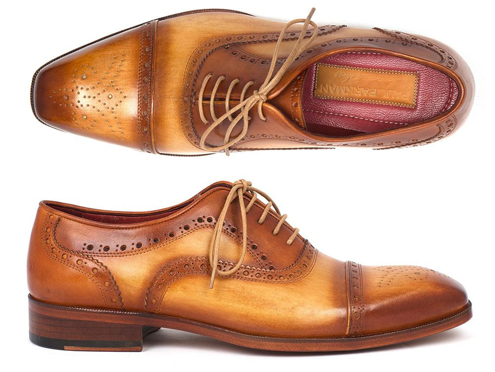 Paul Parkman Men's Captoe Oxfords Tan Color