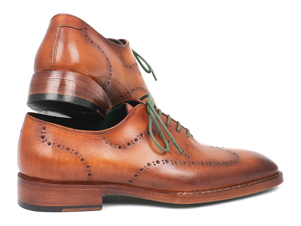 Paul Parkman Men's Wingtip Oxford Goodyear Welted Camel Brown