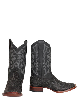 Los Altos Rustic Black Shark Skin Western Boots - Dudes Boutique