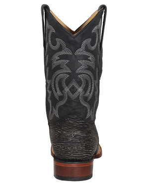 Los Altos Rustic Black Shark Skin Western Boots - Dudes Boutique