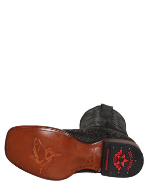 Los Altos Rustic Black Shark Skin Western Boots - Dudes Boutique