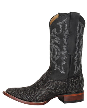 Los Altos Rustic Black Shark Skin Western Boots - Dudes Boutique