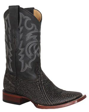 Los Altos Rustic Black Shark Skin Western Boots - Dudes Boutique