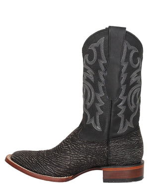 Los Altos Rustic Black Shark Skin Western Boots - Dudes Boutique