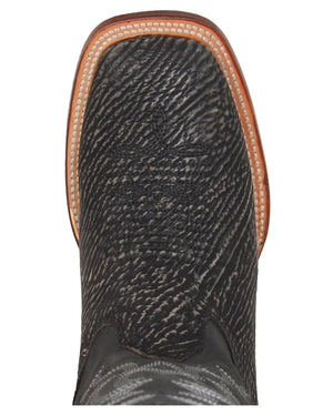 Los Altos Rustic Black Shark Skin Western Boots - Dudes Boutique