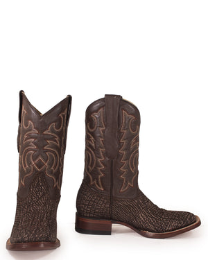 Los Altos Rustic Brown Shark Skin Western Boots - Dudes Boutique