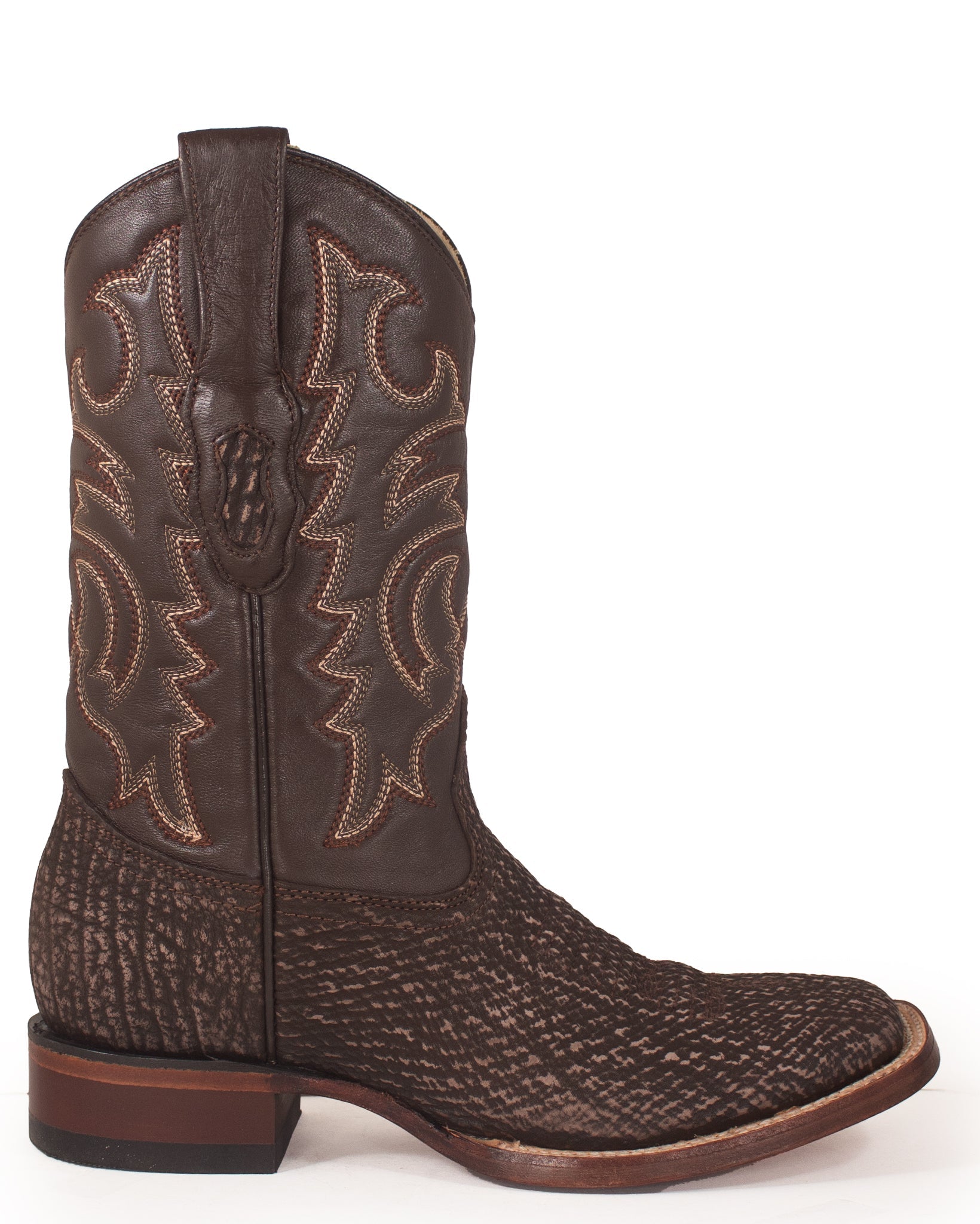 Los Altos Rustic Brown Shark Skin Western Boots - Dudes Boutique