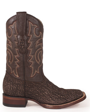 Los Altos Rustic Brown Shark Skin Western Boots - Dudes Boutique