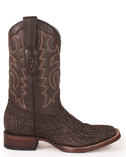 Los Altos Rustic Brown Shark Skin Western Boots - Dudes Boutique
