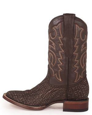 Los Altos Rustic Brown Shark Skin Western Boots - Dudes Boutique