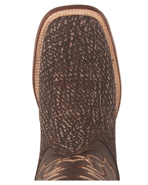 Los Altos Rustic Brown Shark Skin Western Boots - Dudes Boutique