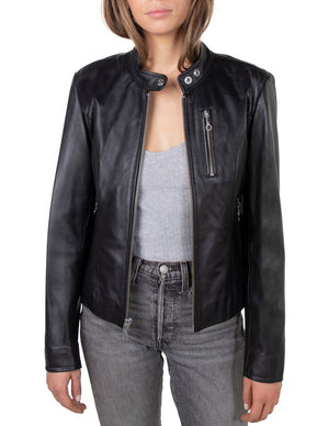 Schott 21141W Women's Lambskin "Cafe" Leather Jacket - Dudes Boutique