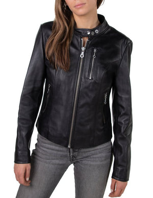 Schott 21141W Women's Lambskin "Cafe" Leather Jacket - Dudes Boutique