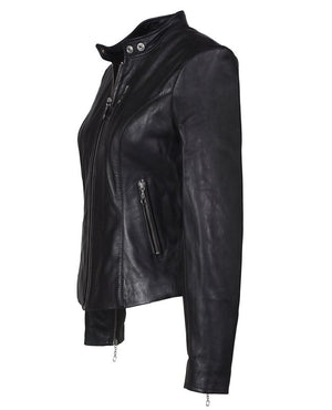 Schott 21141W Women's Lambskin "Cafe" Leather Jacket - Dudes Boutique