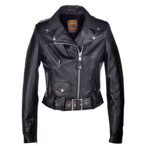 Schott 218W Women's Cropped Perfecto in Lambskin Leather Jacket - Dudes Boutique