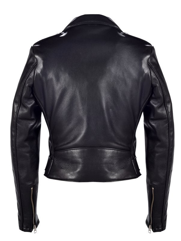Schott 218W Women's Cropped Perfecto in Lambskin Leather Jacket - Dudes Boutique