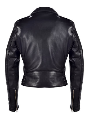 Schott 218W Women's Cropped Perfecto in Lambskin Leather Jacket - Dudes Boutique