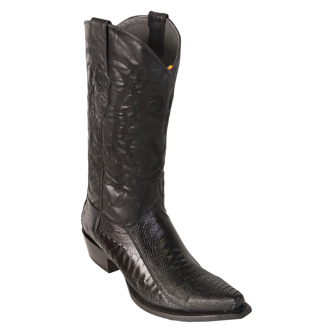 Los Altos Black Ostrich Leather‎ Boots Mens Size 7 Rodeo Western Cowboy Handmade Men main image 2