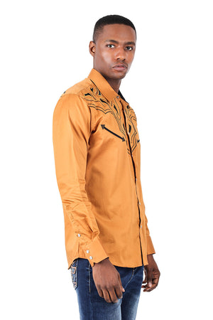 Barabas OCCIDENTAL ARROWS Tan Western Shirt - Dudes Boutique