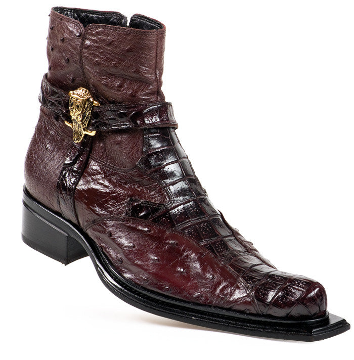 Mauri 42844 Crocodile & Ostrich Quill Ankle Dress Boot - Dudes Boutique