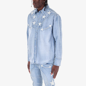 CopperRivet Light Blue Western Button Down Shirt - Dudes Boutique