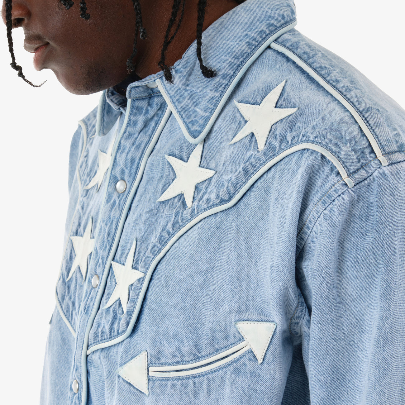 CopperRivet Light Blue Western Button Down Shirt - Dudes Boutique