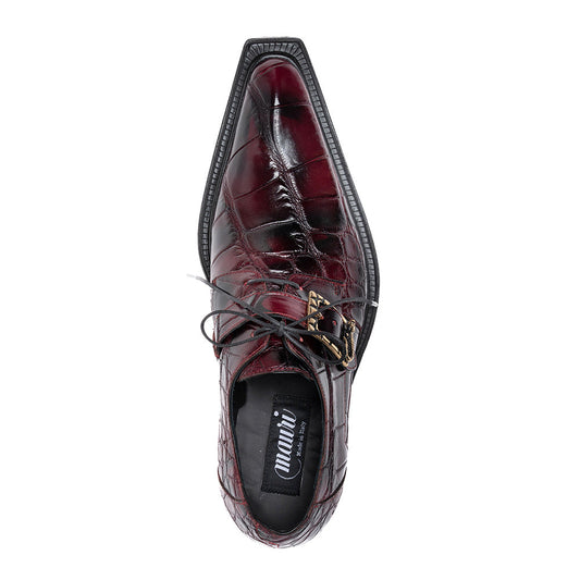 Mauri 44166/2 Alligator Dress Shoes Ruby Red Smoke Black