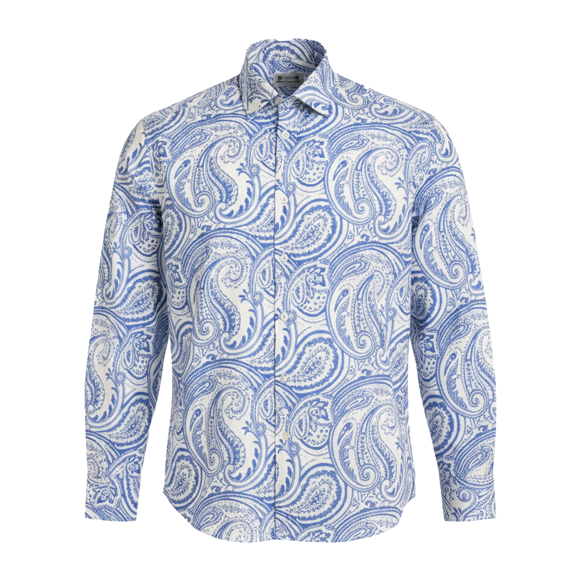 Leoni Light Blue Paisley Button Up Shirt