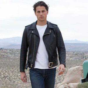 Schott NYC Mens 519 Perfecto Waxy Cowhide Motorcycle Jacket - Black - Dudes Boutique