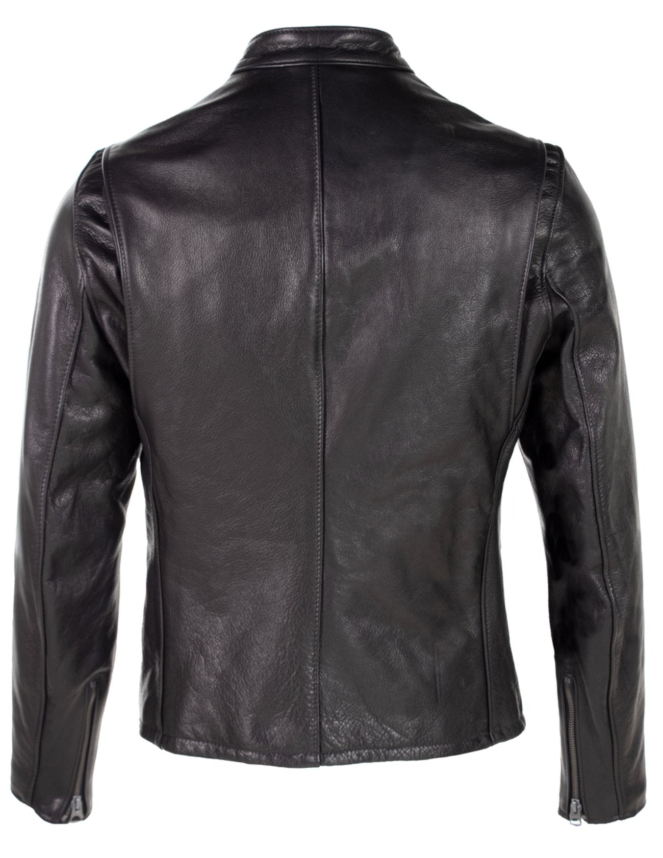 Schott 530 Men's Waxed Natural Pebbled Cowhide Café Leather Jacket - Dudes Boutique