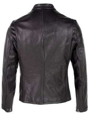 Schott 530 Men's Waxed Natural Pebbled Cowhide Café Leather Jacket - Dudes Boutique