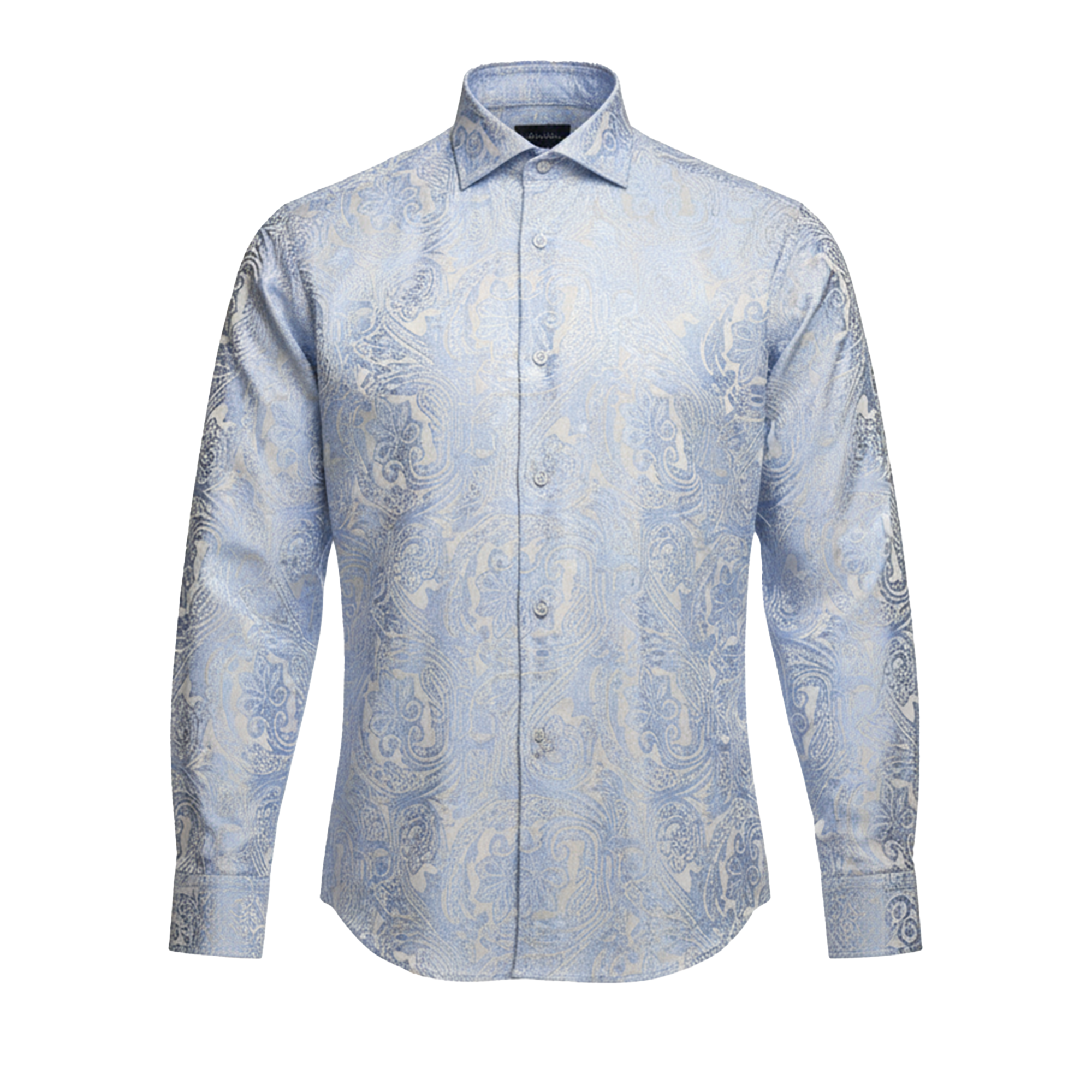 Leoni Light Blue Floral Button Up Shirt