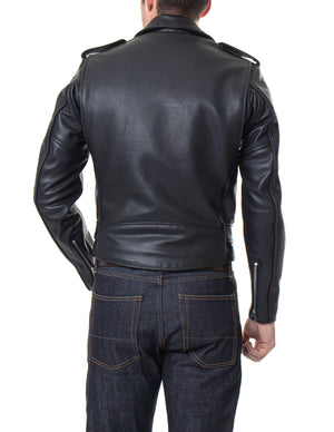 Schott 613 Men's One Star Perfecto Leather Motorcycle Jacket - Black - Dudes Boutique