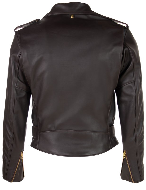 Schott 613 Men's One Star Perfecto Leather Motorcycle Jacket - Brown - Dudes Boutique