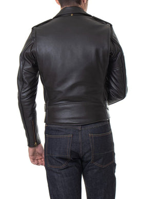 Schott 613 Men's One Star Perfecto Leather Motorcycle Jacket - Brown - Dudes Boutique